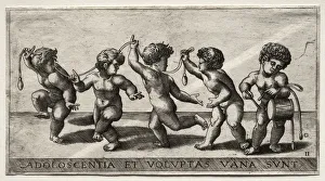 Giorgio Reverdino Prints: Children Dancing to a Drum, mid-16th century