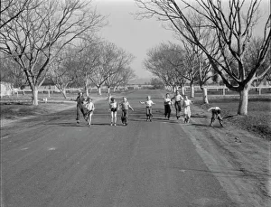 Homestead Prints: Children at the El Monte subsistence homesteads, California, 1936. Creator: Dorothea Lange