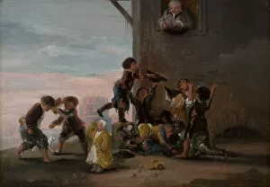 Childrens Games Gallery: Children fighting for chestnuts (Ninos peleandose por castanas), 1786