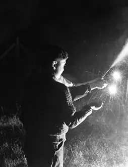 Firework Prints: Children with fireworks, c1955. Creator: Arthur Charles Kirby Ware