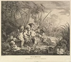 Cute Gallery: Children Fishing, ca. 1738. Creator: Pierre Alexandre Aveline
