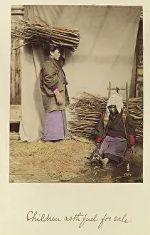 Firewood Prints: Children with fuel for sale, about 1873-1883. Creator: Shinichi Suzuki I