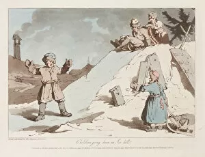Sledding Collection: Children going down an Ice Hill