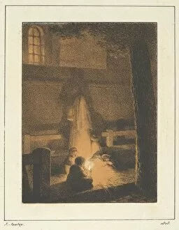 Candles Gallery: Children Holding a Candle in a Church, 1818. Creator: Jean-Baptiste Isabey