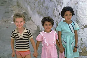 Three children in Kairouan, Tunisia