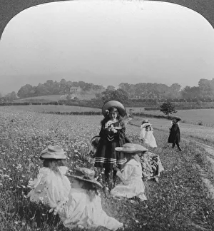 Children in a meadow, Keswick, Cumbria.Artist: Excelsior Stereoscopic Tours Children in a meadow, Keswick, Cumbria.Artist: Excelsior Stereoscopic Tours