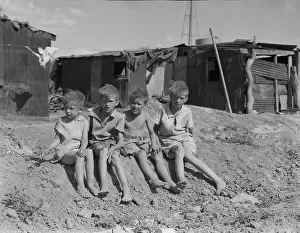 Children of migrant cotton field workers from Sweetwater, Oklahoma, 1937. Creator: Dorothea Lange