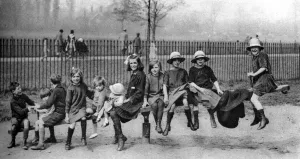 Children in a park, London, 1926-1927