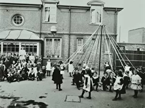 Wandsworth Collection: Children performing a maypole drill, Southfields Infants School, Wandsworth, London, 1906