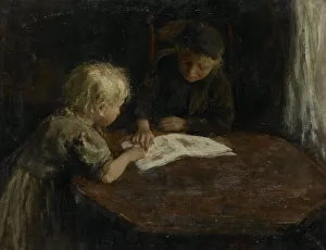 Picture Book Prints: Children with a Picture-book, 1880-1910. Creator: Jacob Simon Hendrik Kever