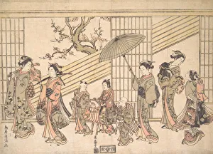 Kamejuro Prints: Children Play-acting a Daimyo Procession, ca. 1763. ca. 1763. Creator: Torii Kiyomitsu