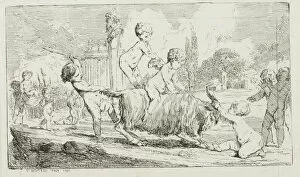 Goats Collection: Children Playing, 1764. Creator: Charles Hutin