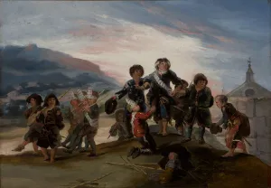 Children Playing Soldiers (Ninos jugando a soldados), 1786. Creator: Goya, Francisco