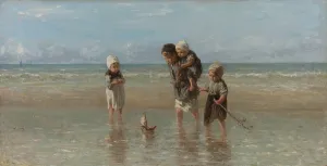 Paddling Prints: Children of the Sea, 1872. Creator: Jozef Israels
