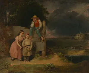 Children in a Storm, ca. 1830. Creator: Thomas Le Clear