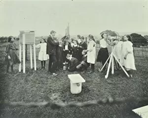 Guildhall Library Art Gallery: Children taking meteorological observations, Shrewsbury House Open Air School, London, 1908