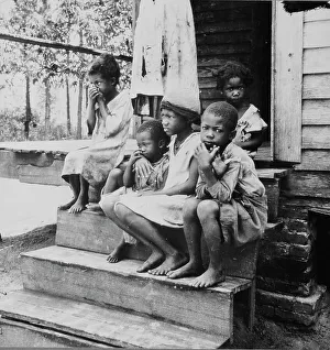 Children of turpentine worker near Cordele, Alabama, 1936. Creator: Dorothea Lange