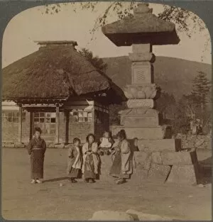 Villager Gallery: Children in front of village schoolhouse, Karuizawa, Japan, 1904