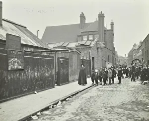 Council Prints: Children on their way to Finch Street Cleansing Station, Stepney, London, 1911