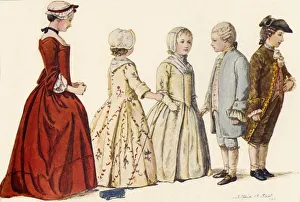 Childrens attire during reigns of Queen Anne, George I, II and III 1702-1790, 1903, (1937)