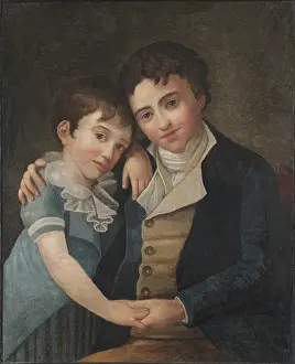 Mozart Prints: Children's double portrait: Franz Xaver Wolfgang Mozart (1791-1844) and Carl