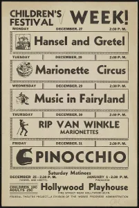 Administration Works Progress Prints: Children's Festival, Week! Los Angeles, 1937. Creator: Unknown