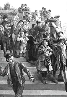 Excited Prints: Children's First View of the Sea, 1891. Creator: R Barnes