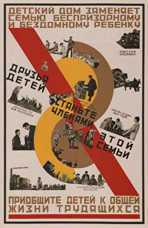 Childrens home is like a family for a homeless child, 1926. Artist: Anonymous