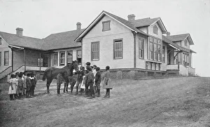 Booker T Prints: The children's house: class in nature study, 1904. Creator: Frances Benjamin Johnston