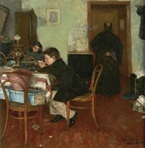 The Childrens Tea Time, 1894. Artist: Nilus, Pyotr Alexandrovich (1869-1940) The Childrens Tea Time, 1894. Artist: Nilus, Pyotr Alexandrovich (1869-1940)