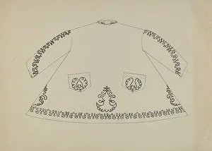 Childs Prints: Child's Apron Dress, c. 1936. Creator: Evelyn Bailey