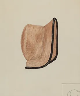 Trimming Prints: Childs Bonnet, 1935 / 1942. Creator: Mary E Humes