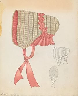 Bonnet Collection: Childs Bonnet, c. 1937. Creator: Catherine Fowler