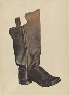 Lining Prints: Child's Boot, c. 1937. Creator: Earl Butlin