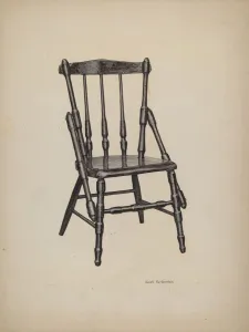Hartenstein Violet Prints: Childs Chair, c. 1941. Creator: Violet Hartenstein