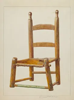 Cora Parker Prints: Childs chair, probably 1938. Creator: Cora Parker