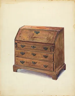 Drawer Prints: Childs Desk, c. 1937. Creator: Mina Lowry