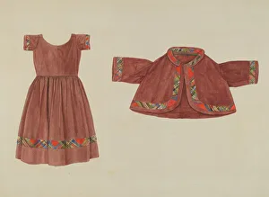 Girlswear Prints: Child's Dress and Jacket, c. 1937. Creator: Lucien Verbeke