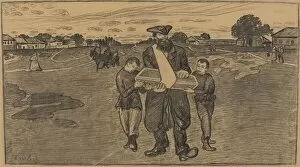 Mourner Collection: Childs Funeral in Russia, 1906 / 1907. Creator: Ernst Barlach