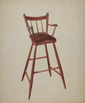 Stroh Prints: Childs High Chair, 1939. Creator: Herman O. Stroh