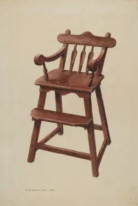 Samuel W Prints: Childs High Chair, c. 1939. Creator: Samuel W. Ford