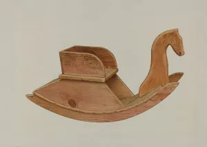 Alfred H Prints: Childs Rocking Chair, 1935 / 1942. Creator: Alfred H. Smith