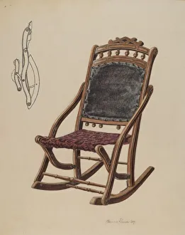 Secor Clarence Prints: Childs Rocking Chair, 1939. Creator: Clarence Secor