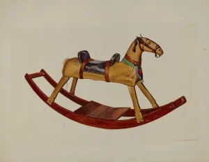 Rocking Horse Prints: Childs Rocking Horse, c. 1939. Creator: Ernest A Towers Jr