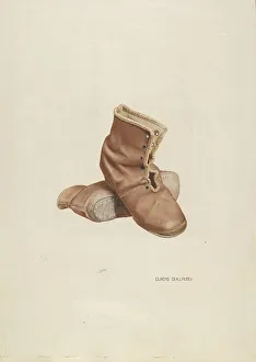Childs Prints: Child's Shoes, c. 1940. Creator: Gladys M. Guillaudeu