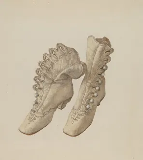 Fashionable Gallery: Childs Shoes, c. 1940. Creator: Stella Mosher
