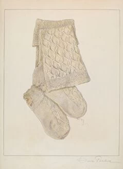 Stockings Collection: Childs Stocking, c. 1938. Creator: Cora Parker