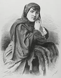 Preparation Prints: Chilean lady wearing dress for church, 1883. Creator: Arturo Carretero y Sanchez