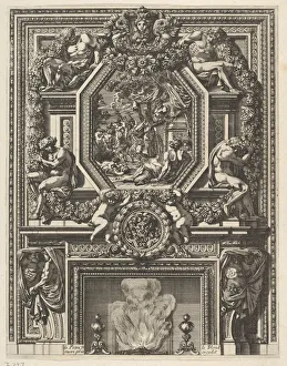 Chimney Breast Prints: Chimney with a Bacchanal over the Mantle from Grandes Cheminee, ca. 1644-66