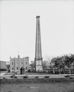 Chimney of old Confederate Powder Works Mill, Augusta, Ga. between 1900 and 1910. Creator: Unknown